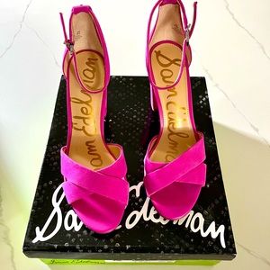 Sam Edelman Yancy hot pink suede heels
